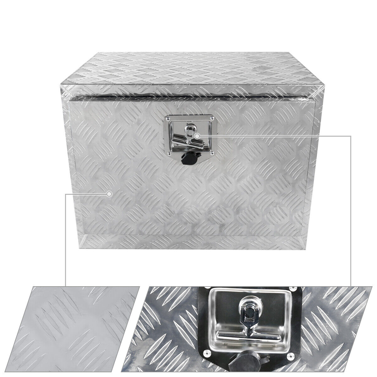 Tool Box 24" Heavy Duty Aluminum Pickup Trailer Underbody Storage+Lock