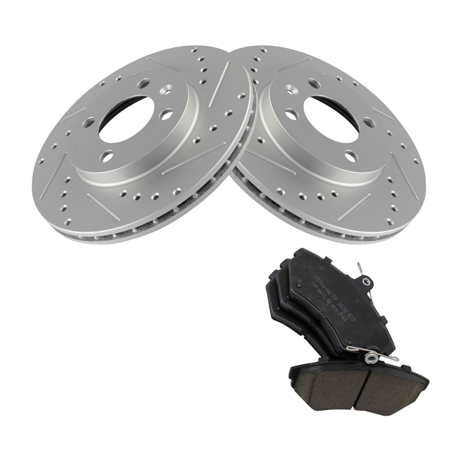 For 1997-2002 Cabrio Convertible Front Ceramic Brake Pad & Rotor Kit W/Fluids