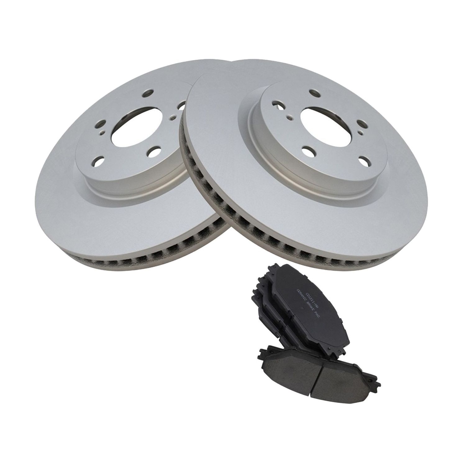 For 11-13 Matrix AWD Front Ceramic Brake Pad Kit & Coated Rotor Pair Kit W/
