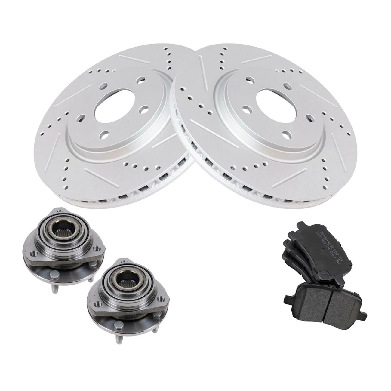 For 2005-2008 G6 Malibu Front Semi-Metallic Brake Pad Hub & Performance Rotor Kit