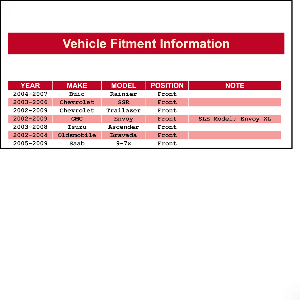 (1) Front Wheel Hub Assembly For Envoy Rainier SSR Trailblazer