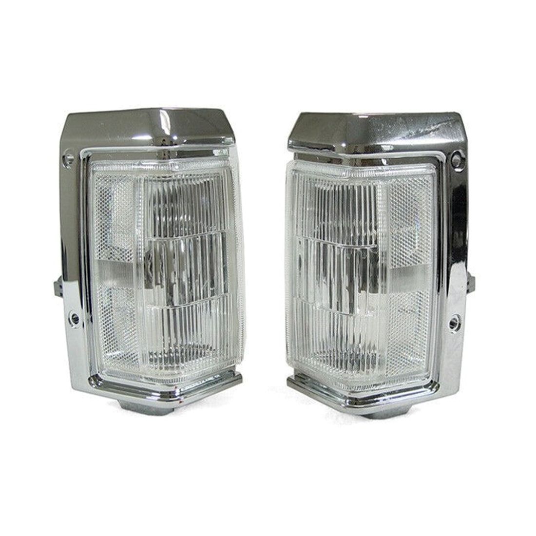 Chrome Trim Clear Front Corner Light Pair For 1987-1995 Nissan Pathfinder