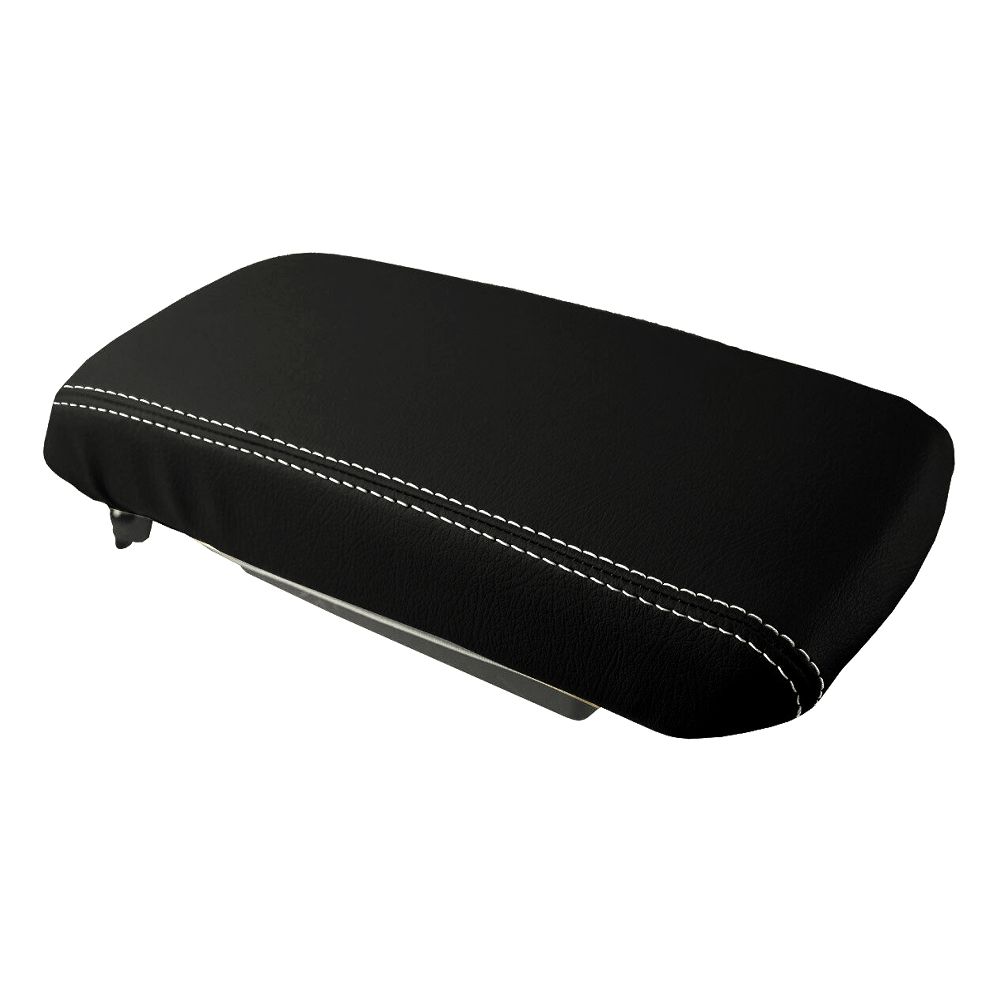 Console Lid Armrest Cover Leather For Dodge Avenger 2008-2014 White Stitch