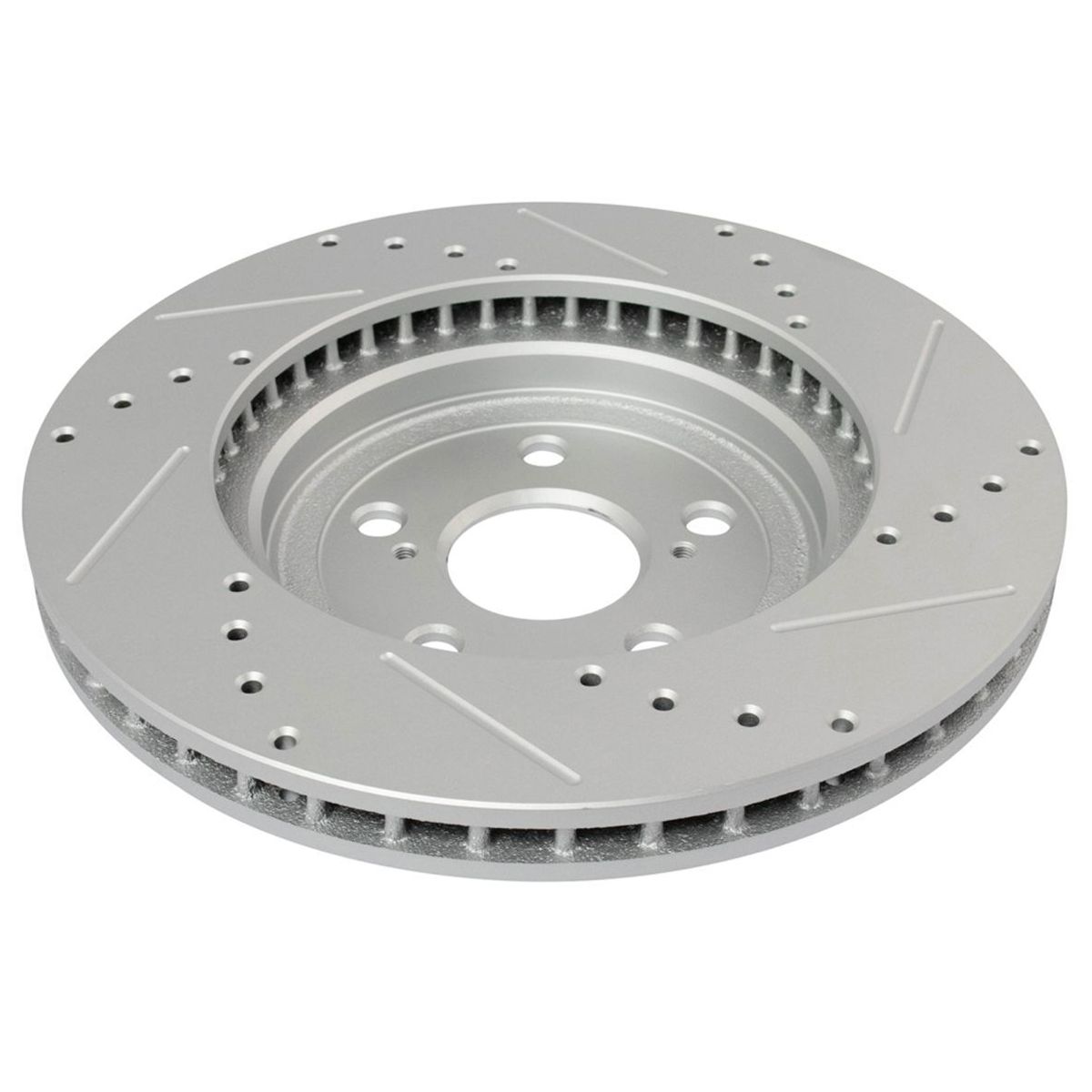 Front & Rear Ceramic Brake Pad & Performance Drilled Slotted Rotor