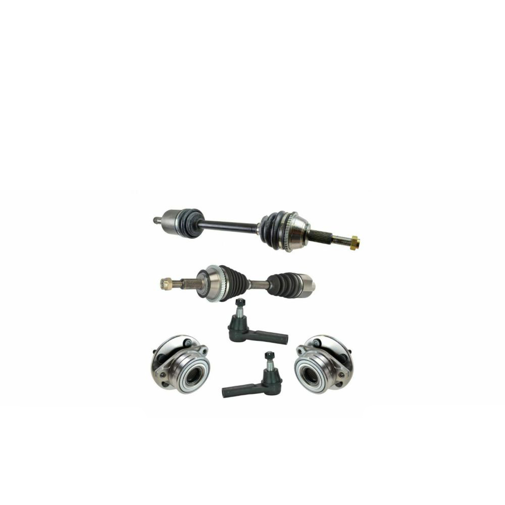 CV Axle Shafts Wheel Hub Assemblies Outer Tie Rod Ends Set 6pc For Sable Taurus