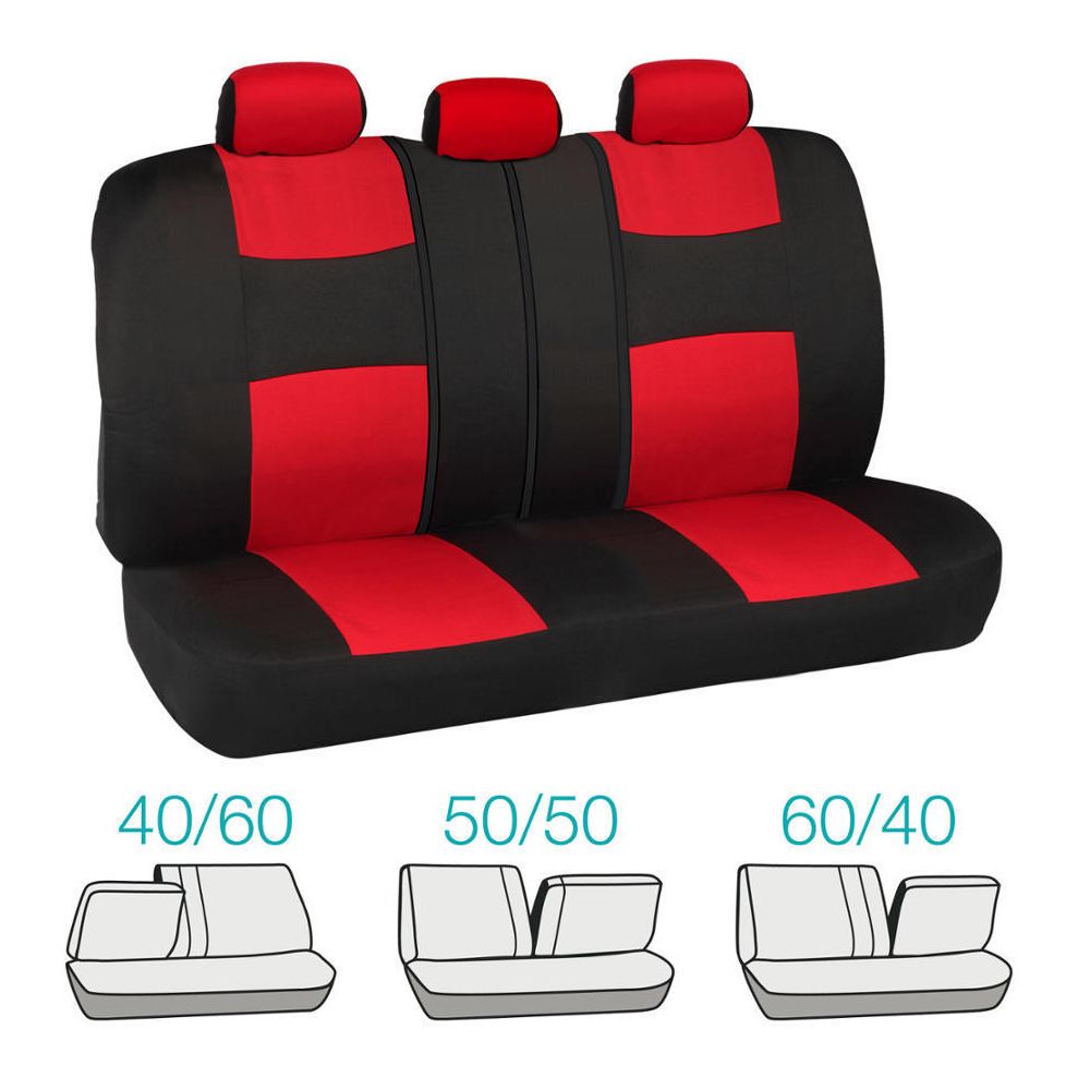 Car Seat Covers For 2014-2015 Cruze Diesel 2 Tone Red & Black W/Split Bench