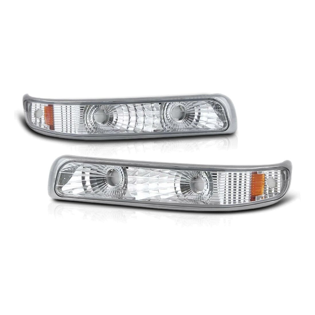 For 1999-2006 Chevrolet Chrome Amber Front Bumper Signal Parking Light Lamp