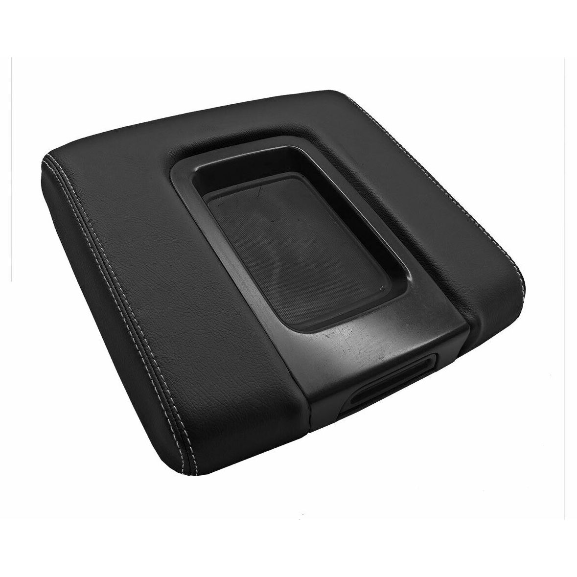 Console Lid Bench Armrest Cover Leather For Chevy 15-20 Suburban Sub Gray Stitch