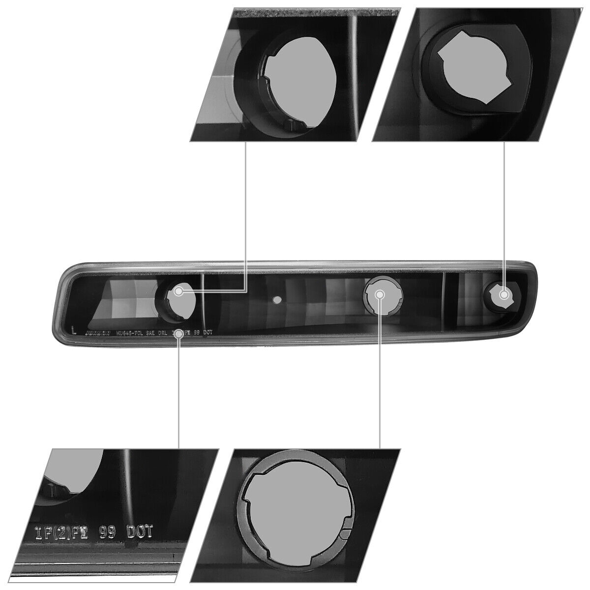 Black Bumper Lights Parking Signal Lamp