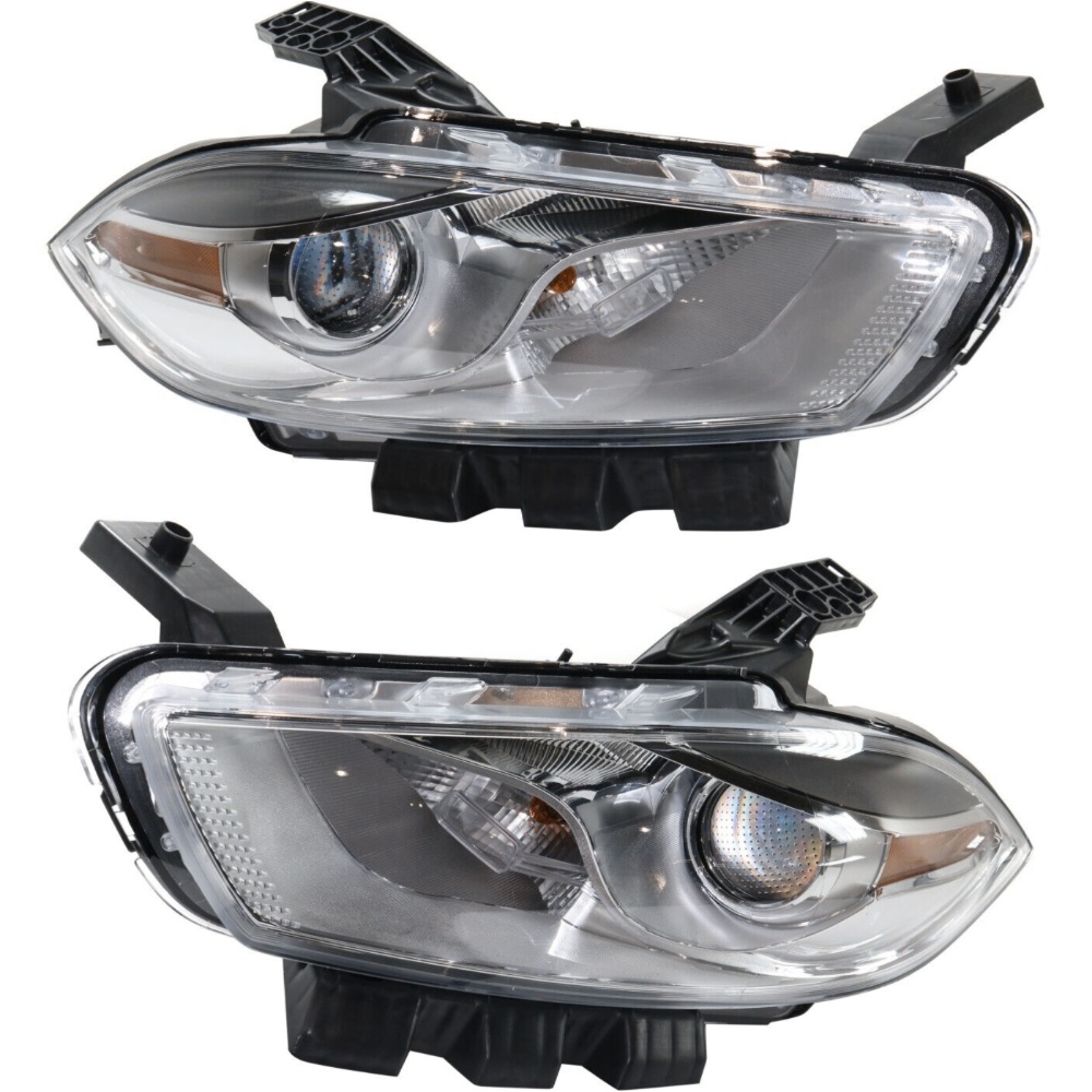 Headlight For 2016 Dodge Dart Sedan Driver And Passenger Side Chrome Interior