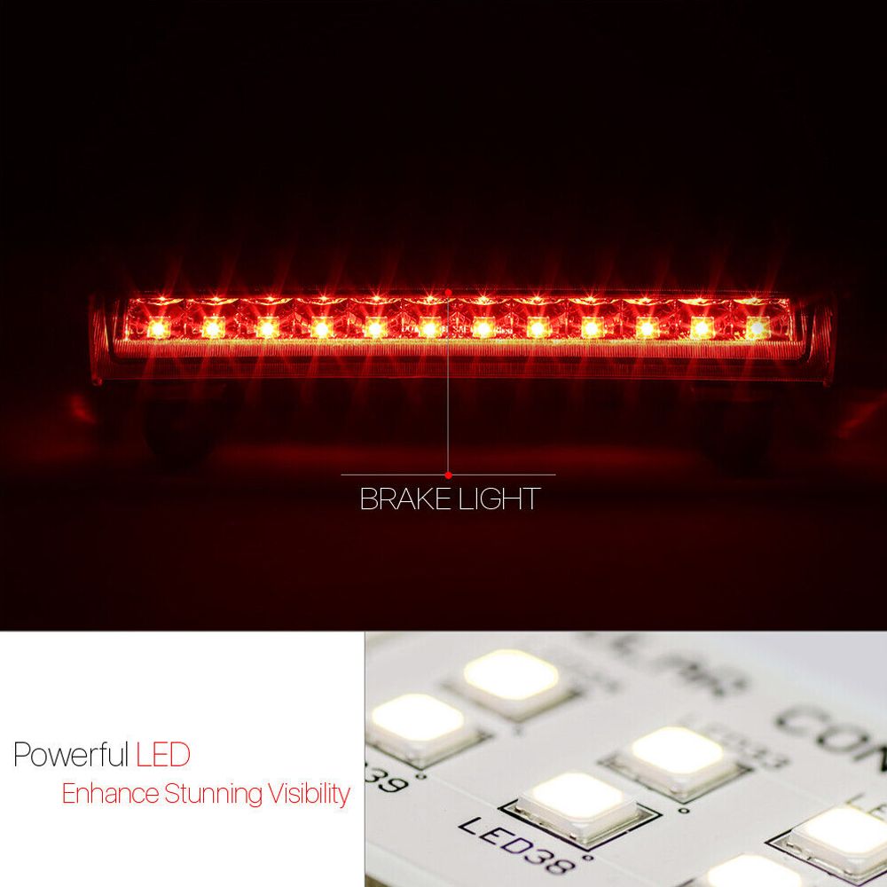 For 06 Yukon SL A86536-DRDEL00DCLB3 Chrome/Red] Led Third 3rd Brake Light Lamp