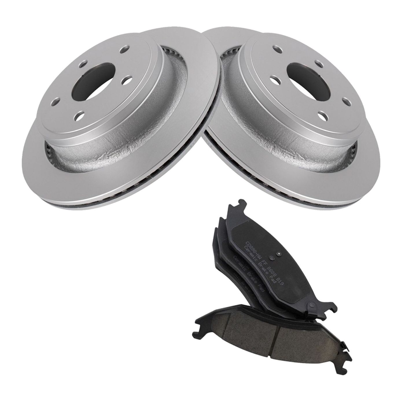 Ceramic Brake Pad & Coated Rotor Kit Rear For 2007-2009 Chrysler Aspen Truck