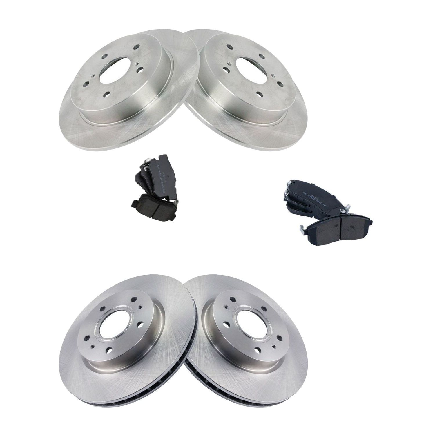 For Suzuki 07-13 SX4 Hatchback Front & Rear Semi Metallic Brake Pad & Rotor Kit