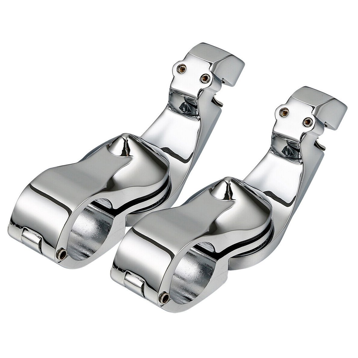 1 1/4" Highway Short Angled Foot Pegs Mount Kit For Harley-Davidson Honda
