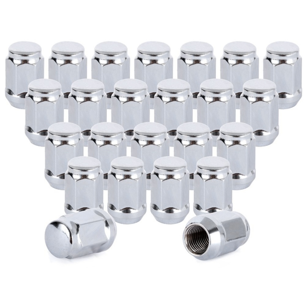 2 Sets Of - 24-pcs 14x1.5 Chrome Closed Bulge Acorn Lug Nuts 1.395'' Tall For Chevy