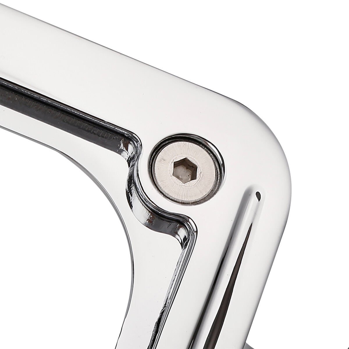 Chrome Curved Laydown License Plate Mount Frame W/Light For Harley-Davidson