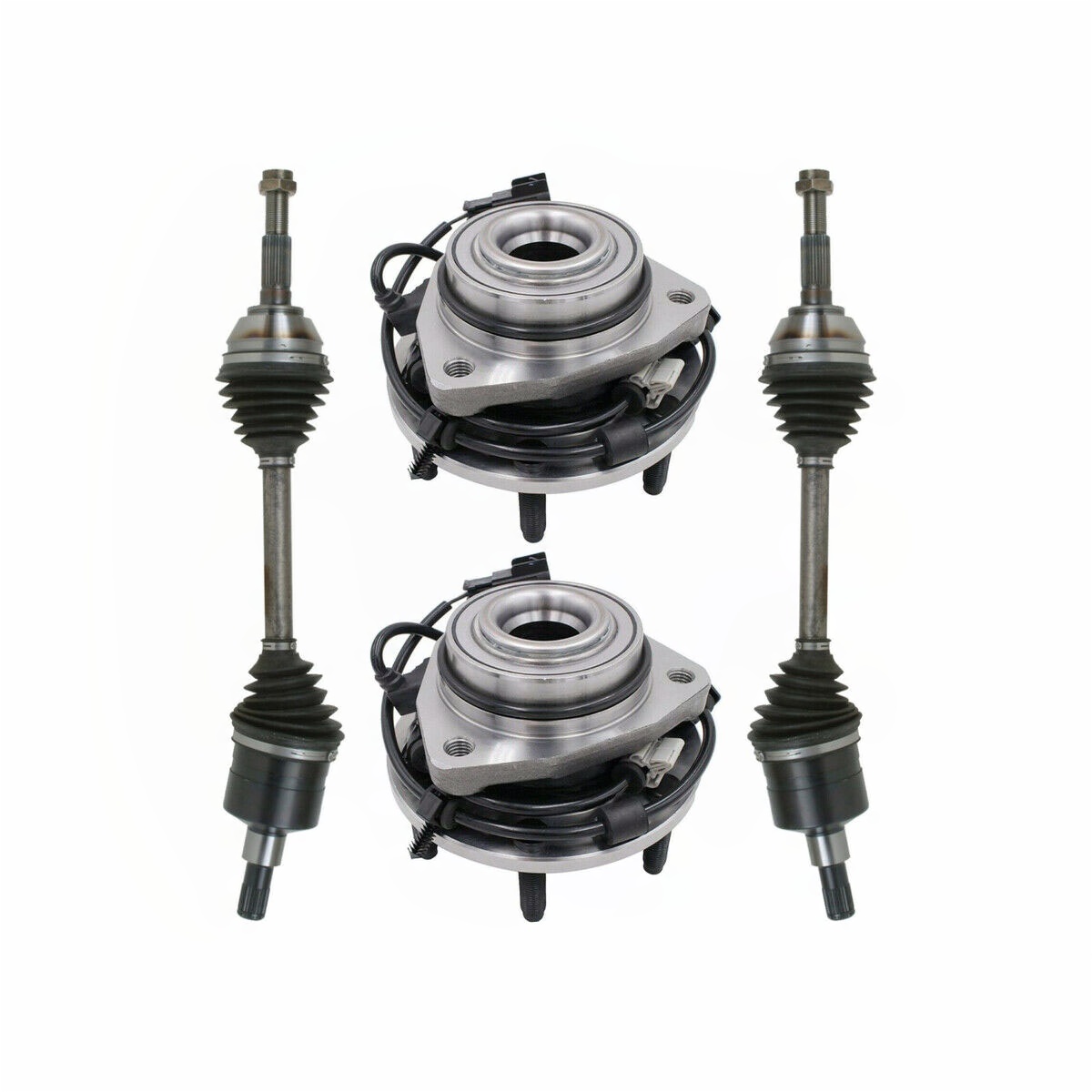 Front Wheel Bearing Hub CV Axle Shafts Assembly Kit For Envoy Trailblazer 4.2L