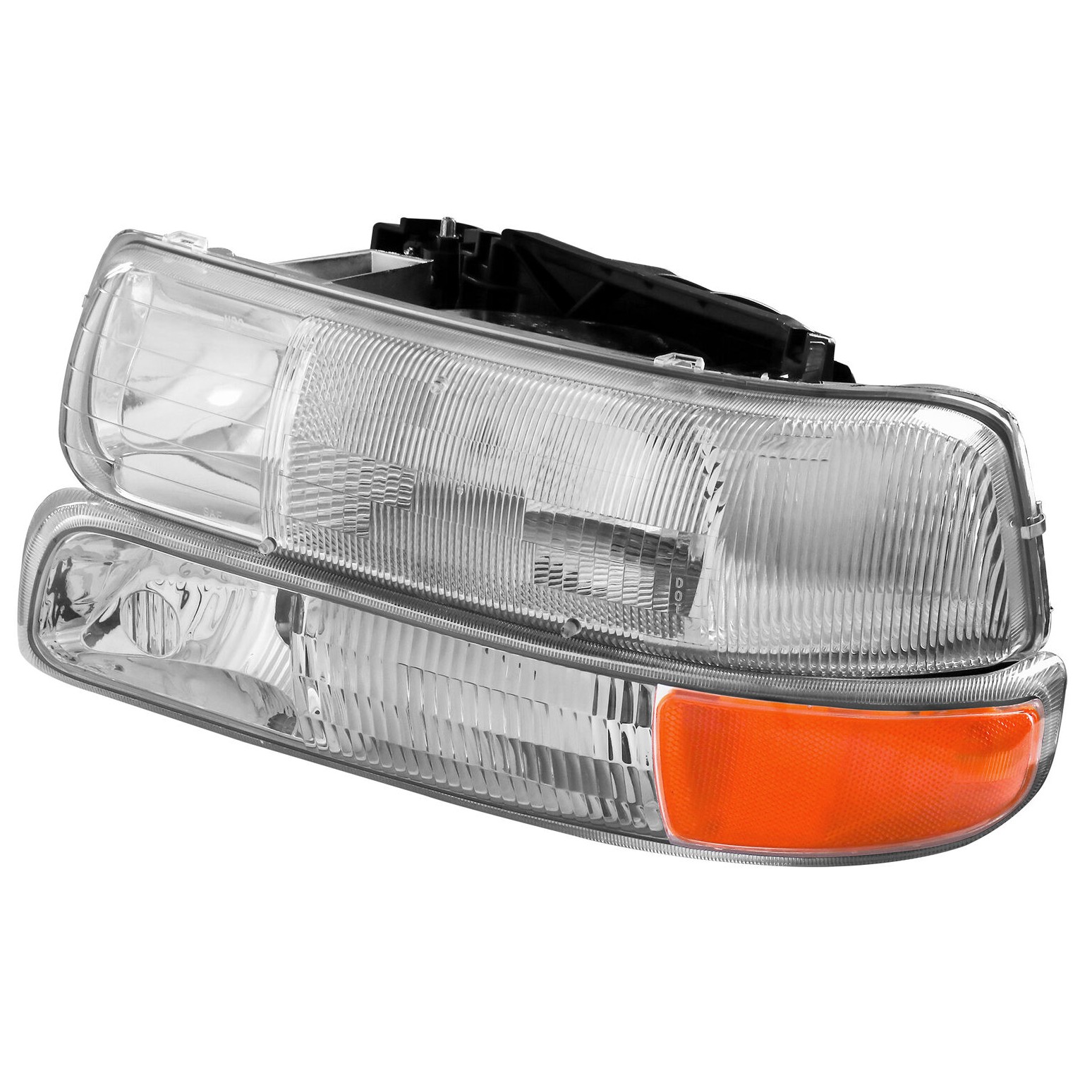 Chrome Headlight Front Lamps LH & For Chevy 99-02 Chevy Silverado 00-06 Suburban