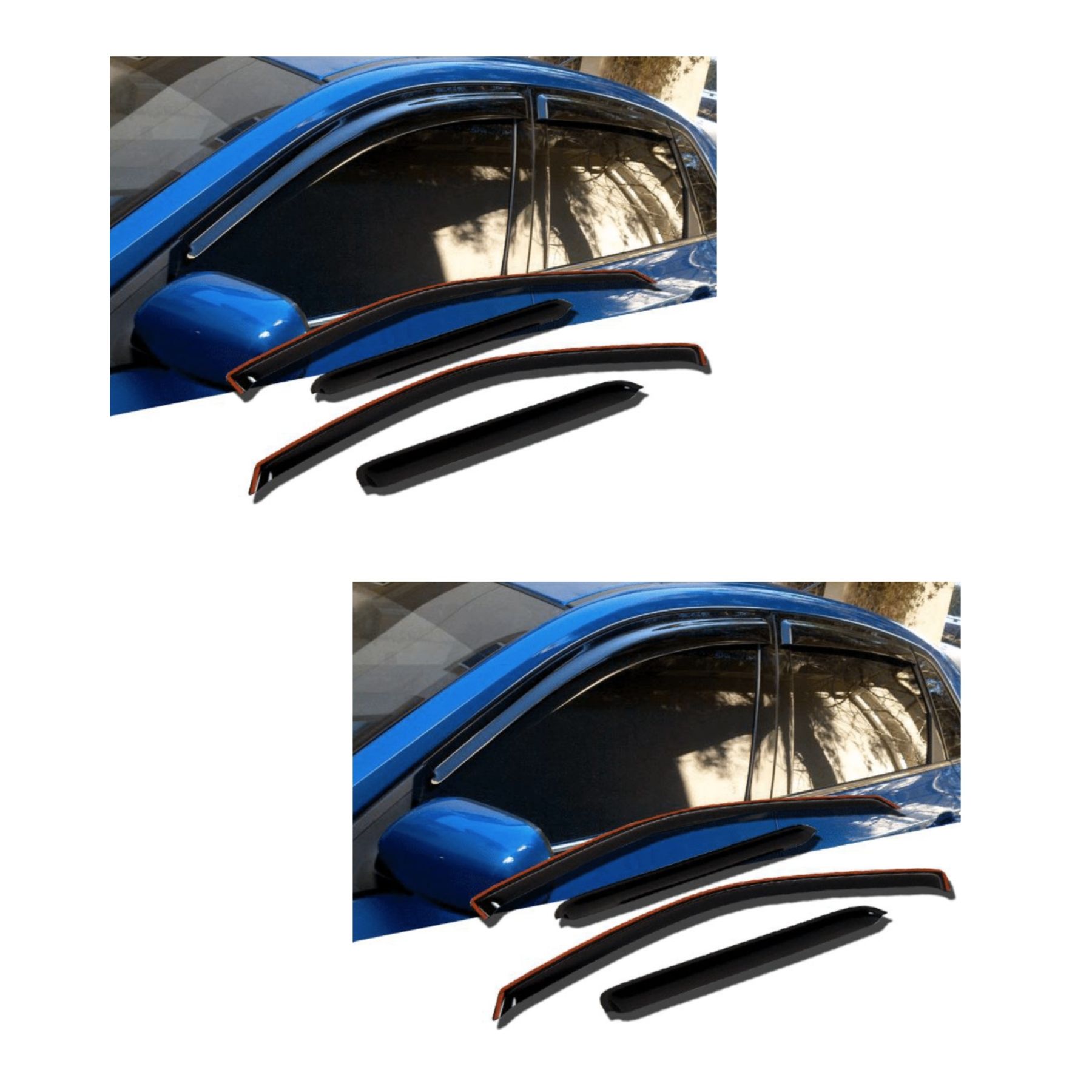 2 Sets Of - In Channel Style Sun Rain Window Visors Visor For 94329