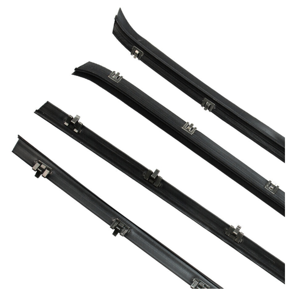 2 Sets Of - Front Door Window Run Sweep Felts Weatherstrip Seals Kit Set For Chevy
