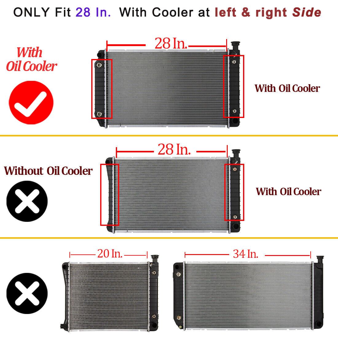 28IN Radiator For 1992-1995 Chevrolet C1500 Suburban Sport Utility 5.0L 5.7L