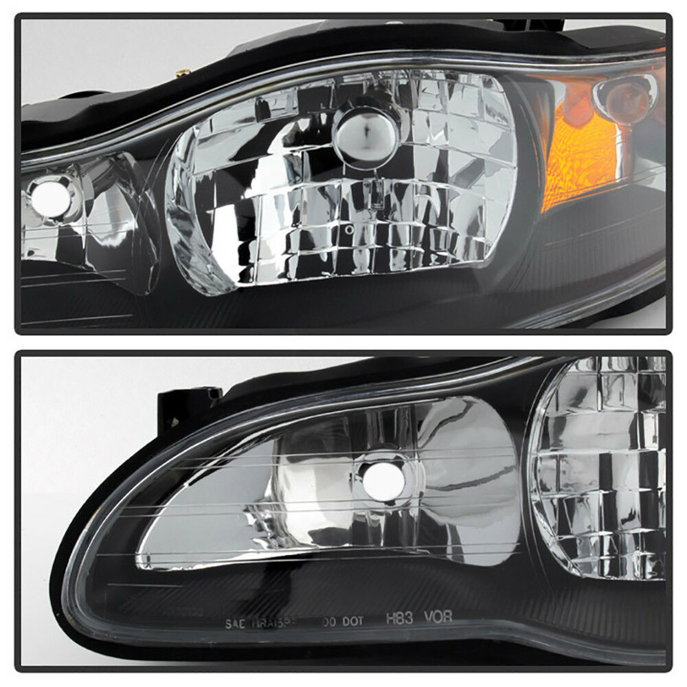 For Chevrolet 2000-2005 Monte Carlo LS LT SS Black LH+RH Headlights Assembly V6