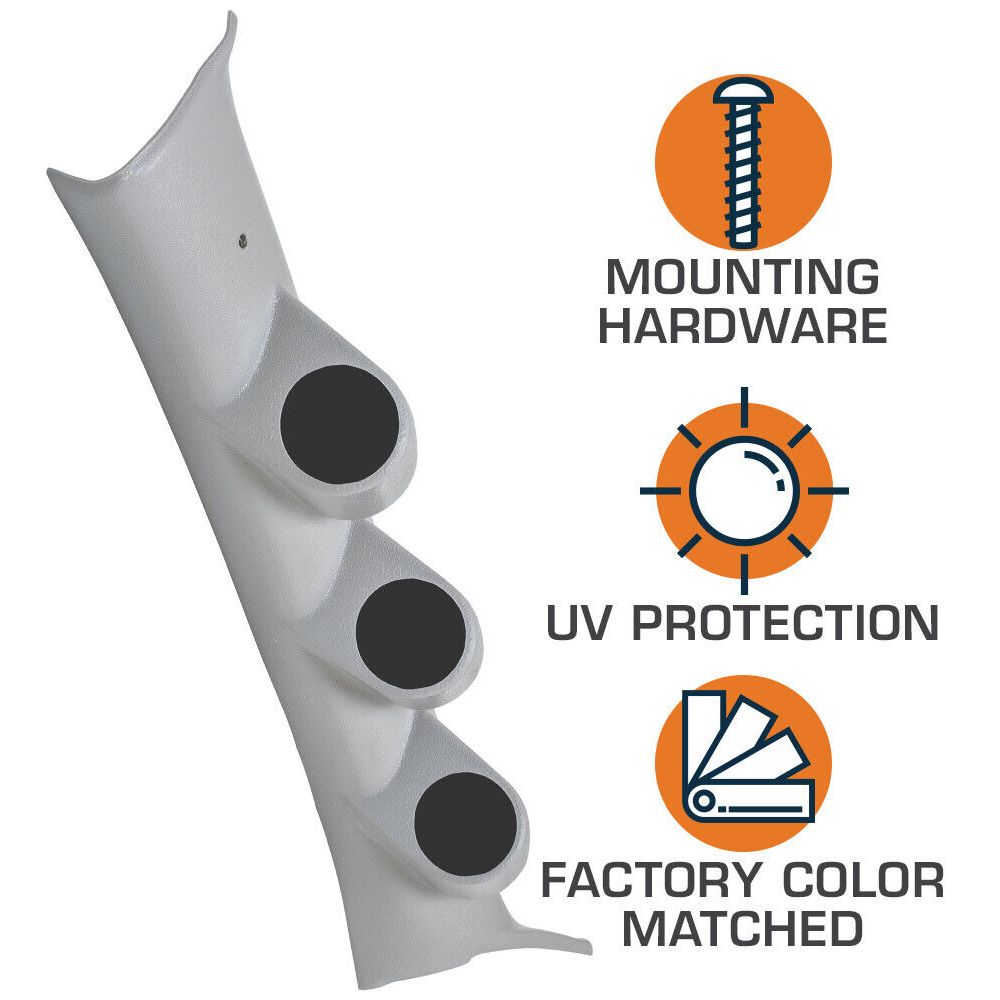 Gray Triple Gauge 52mm Pillar For 08-14 Impreza Hatchback 08-14 Impreza Sedan