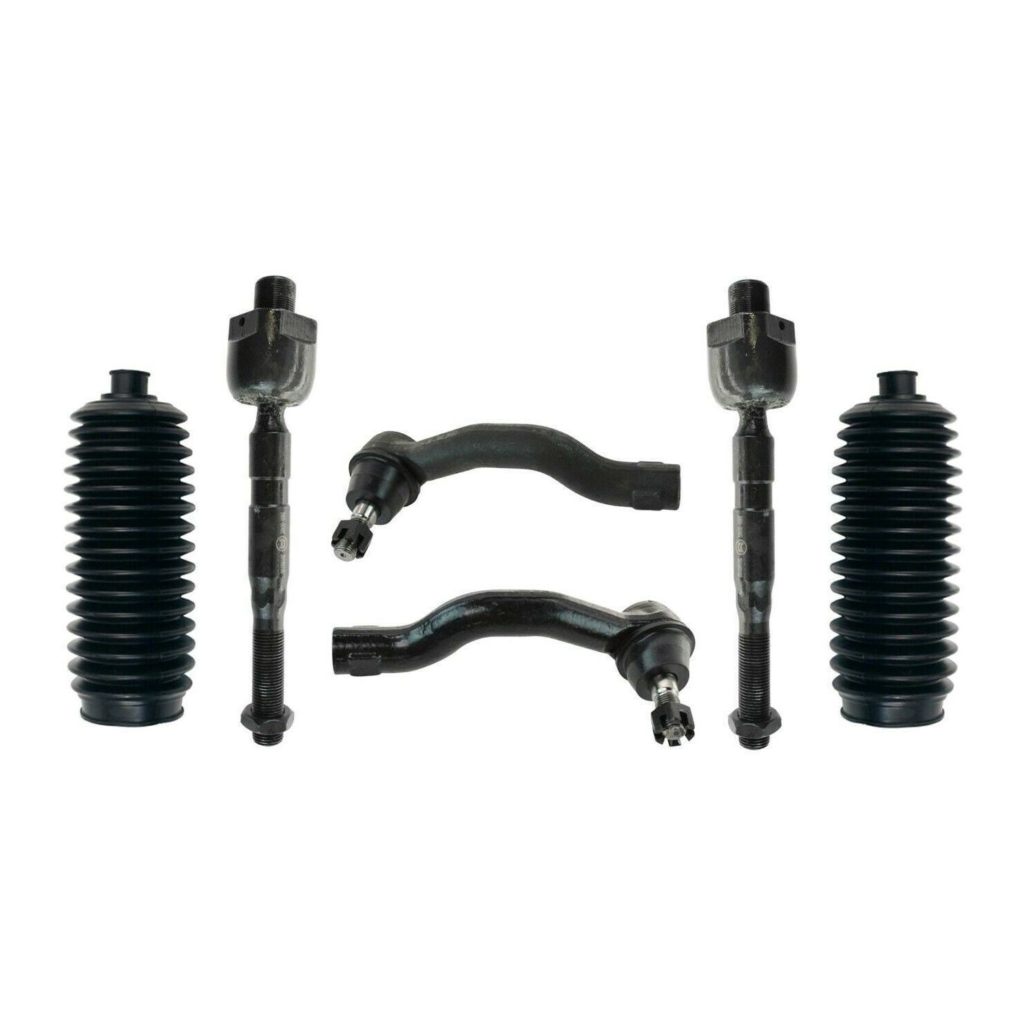 6pc Inner & Outer Tie Rods Bellow Boots