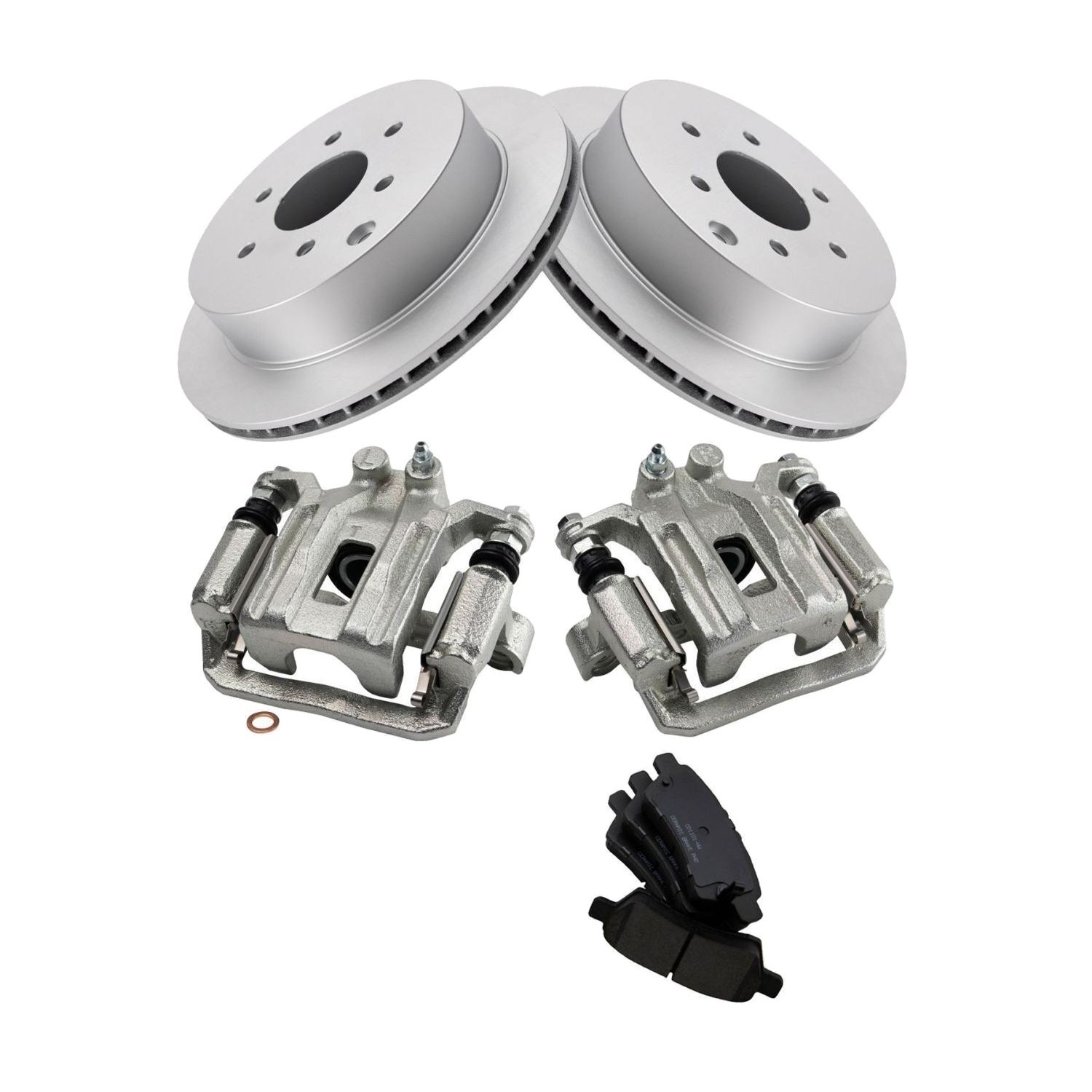 For 2006-2007 Xterra SE Sport Utility Rear Brake Calipers Ceramic Pads & Rotors