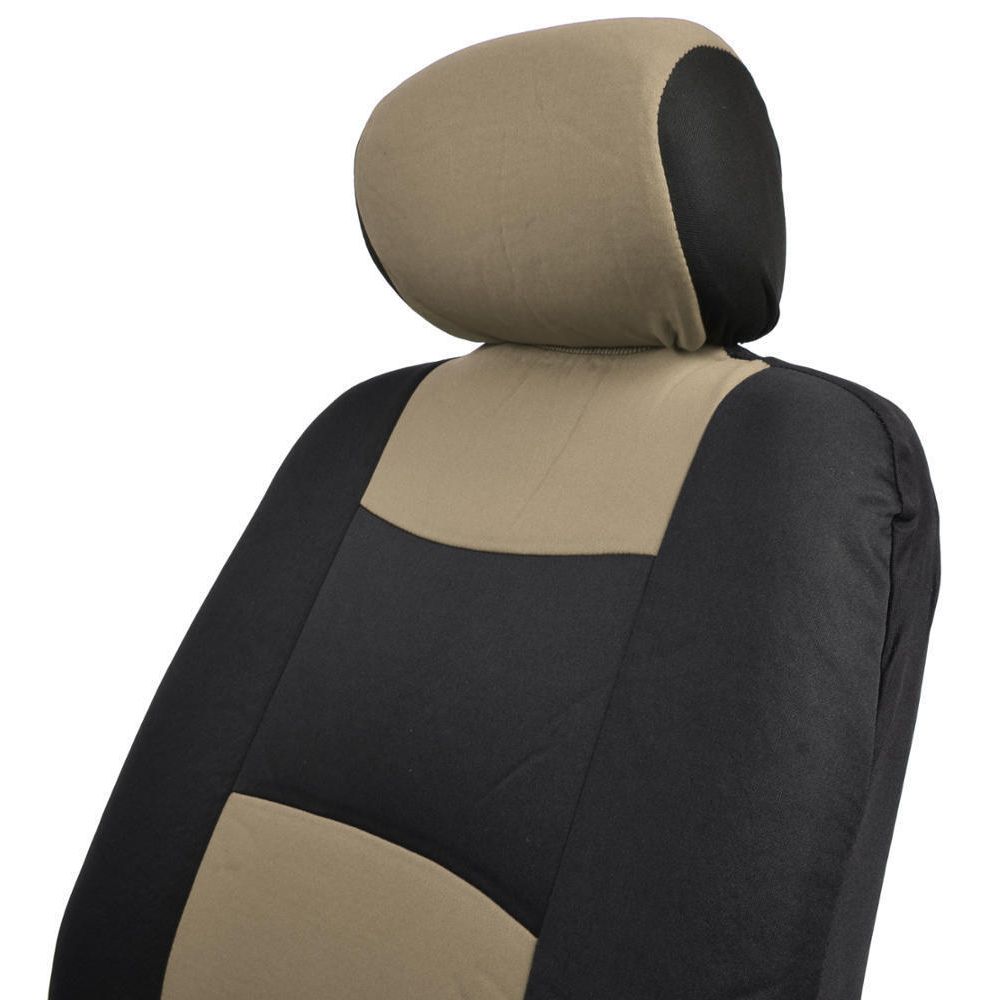 Car Seat Covers For 2011-2015 200 Limited 2 Tone Beige & Black W/Split Bench