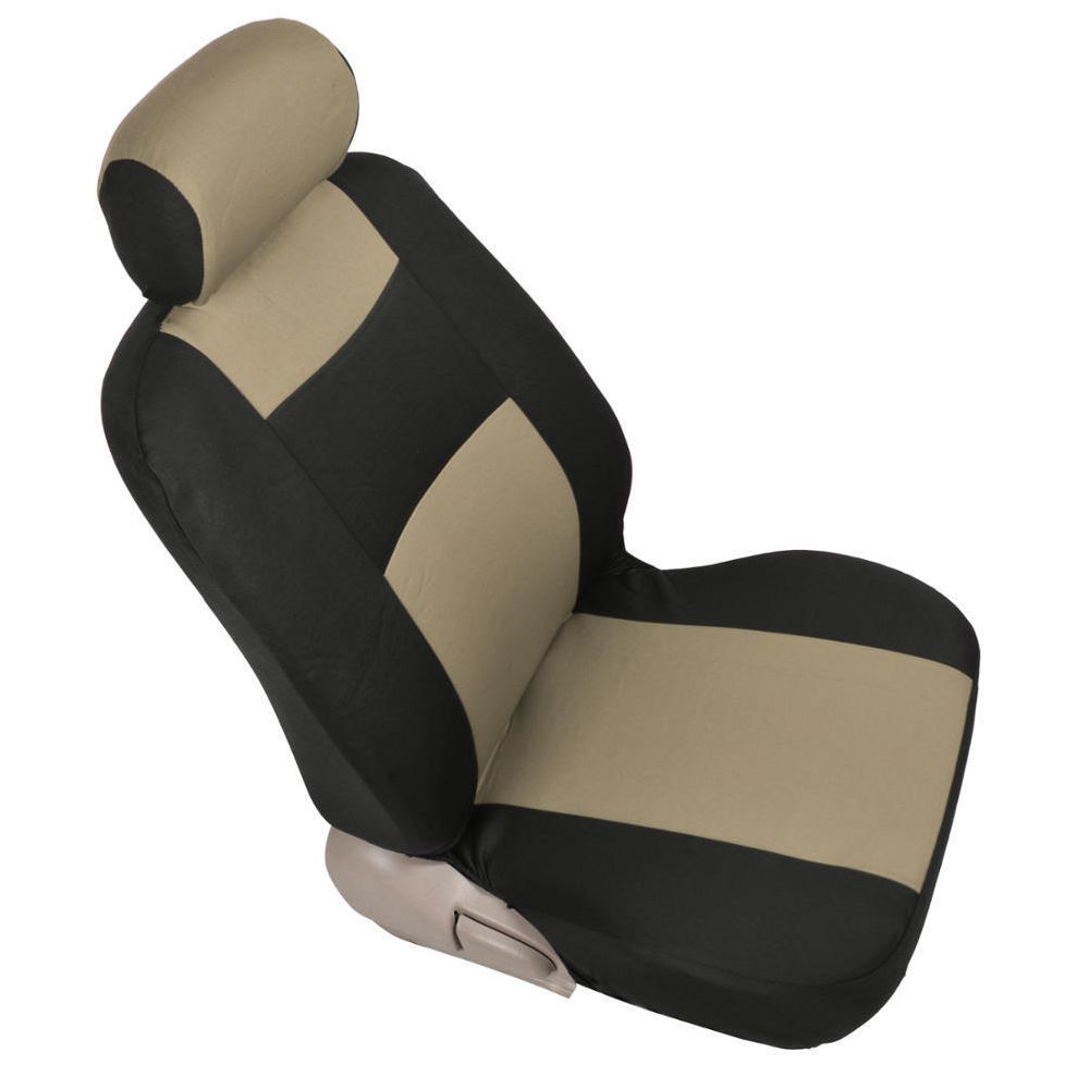 Car Seat Covers For 2011-2015 200 Limited 2 Tone Beige & Black W/Split Bench