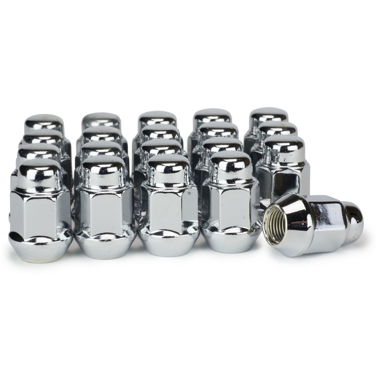 20 Lug Nuts Bulge Acorn 12x1.5 Chrome Wheel Nut Fits Sonic Spark Volt