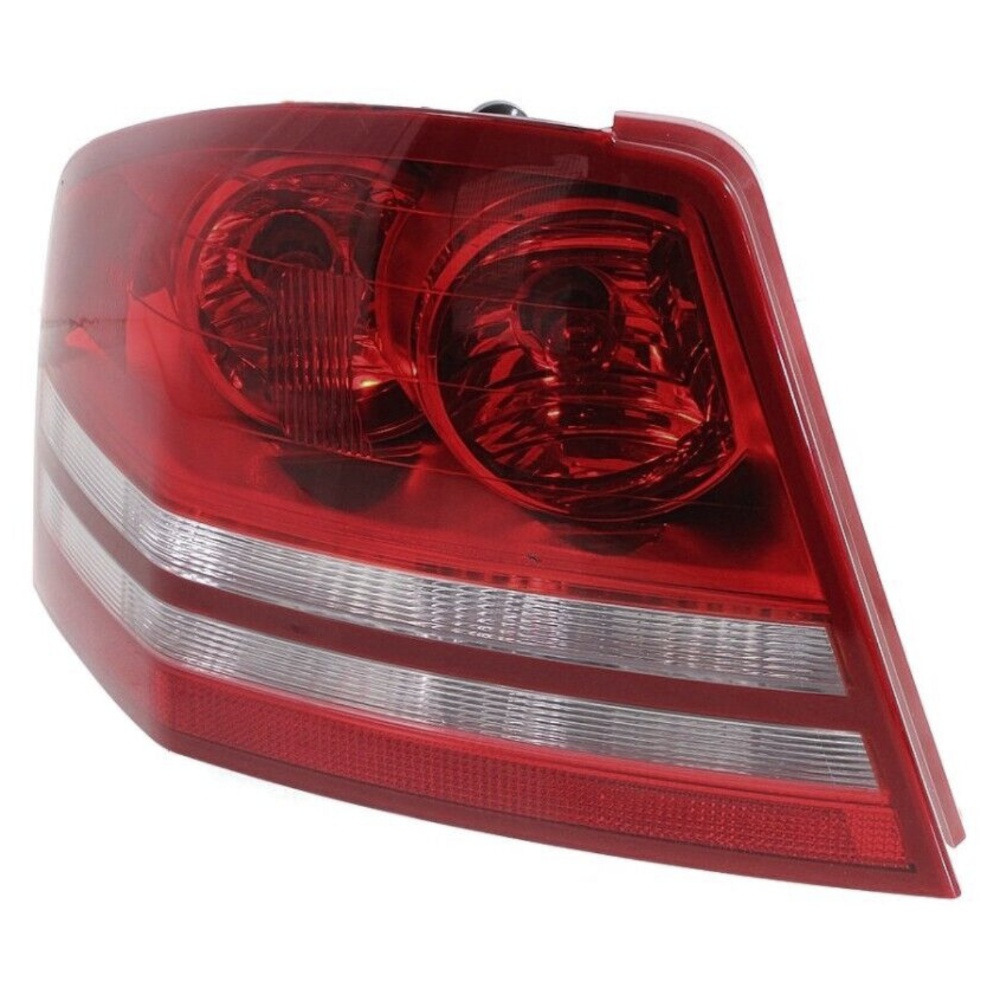 Halogen Tail Light Set For 08-10 Dodge Avenger Clear/Red Lens W/ Bulbs 2Pcs