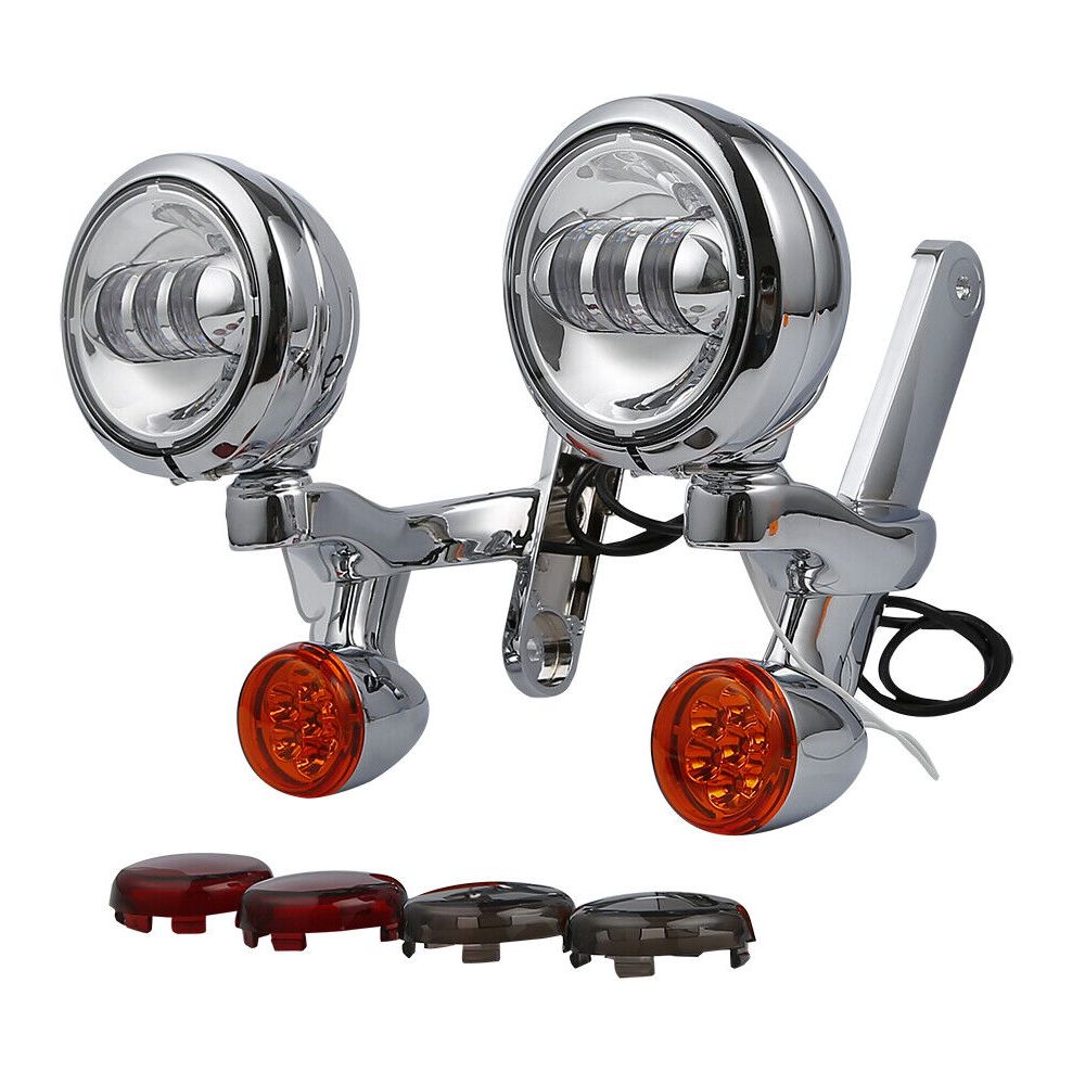 Passing Turn Signal Fog Light Bracket For 1994-2023 Road King Street Tri Glide
