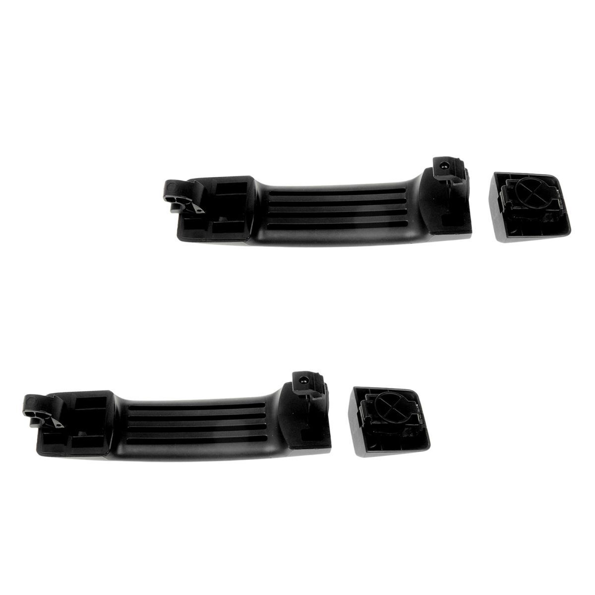 Door Handles Outer Black Textured W/ Trim Rear Pair Set For Nissan Crew Cab