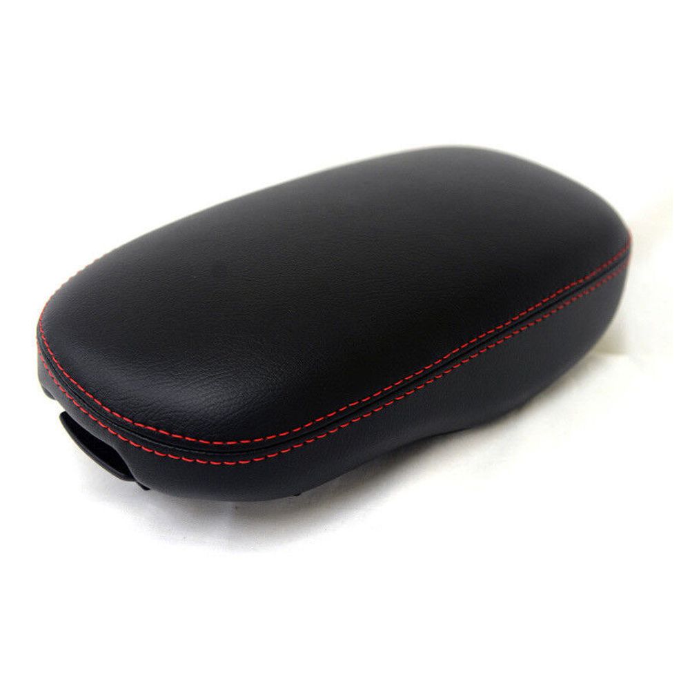 Center Console Armrest Leather Synthetic Cover For Kia 2014-2019 Soul Red Stitch