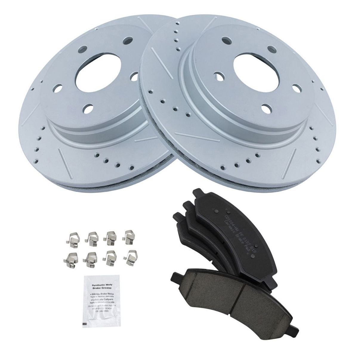 Brake Rotor Performance Drilled & Slotted Coated & Ceramic Pad Kit