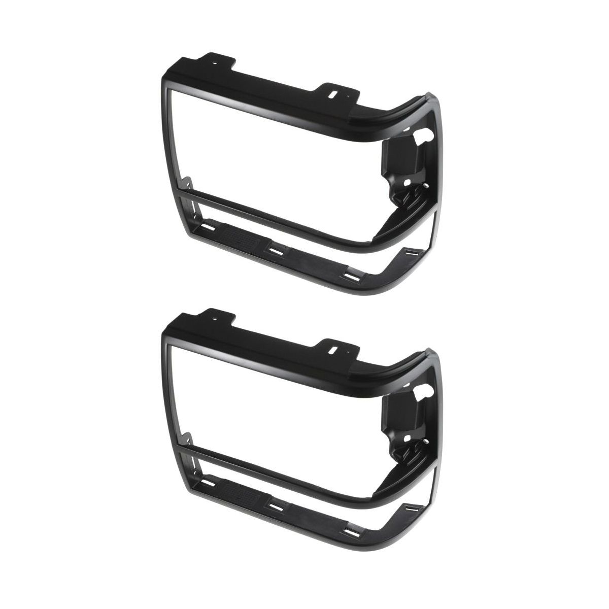 2 Sets Of - Head Light Headlight Door Headlamp Bezel Driver Left Side Black For Ford