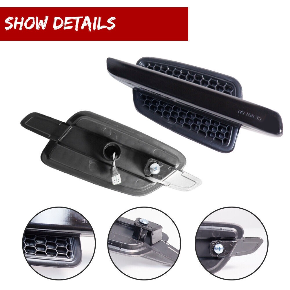 Black Smoke Amber LED Light Bar NEW Fender Side Markers Set