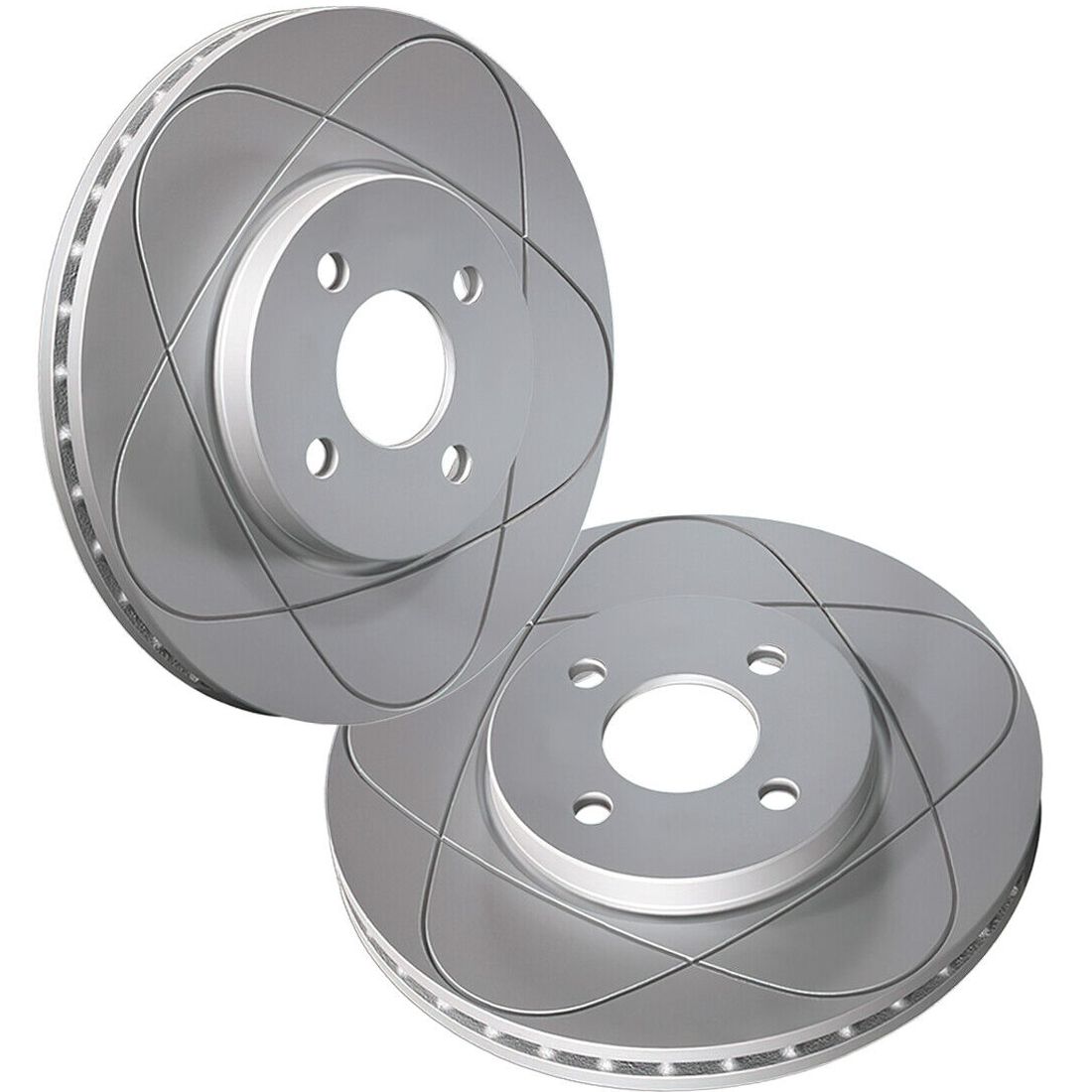 Front Slotted Disc Brake Rotors & Pads For 1981-1982 Rabbit L Hatchback 239mm