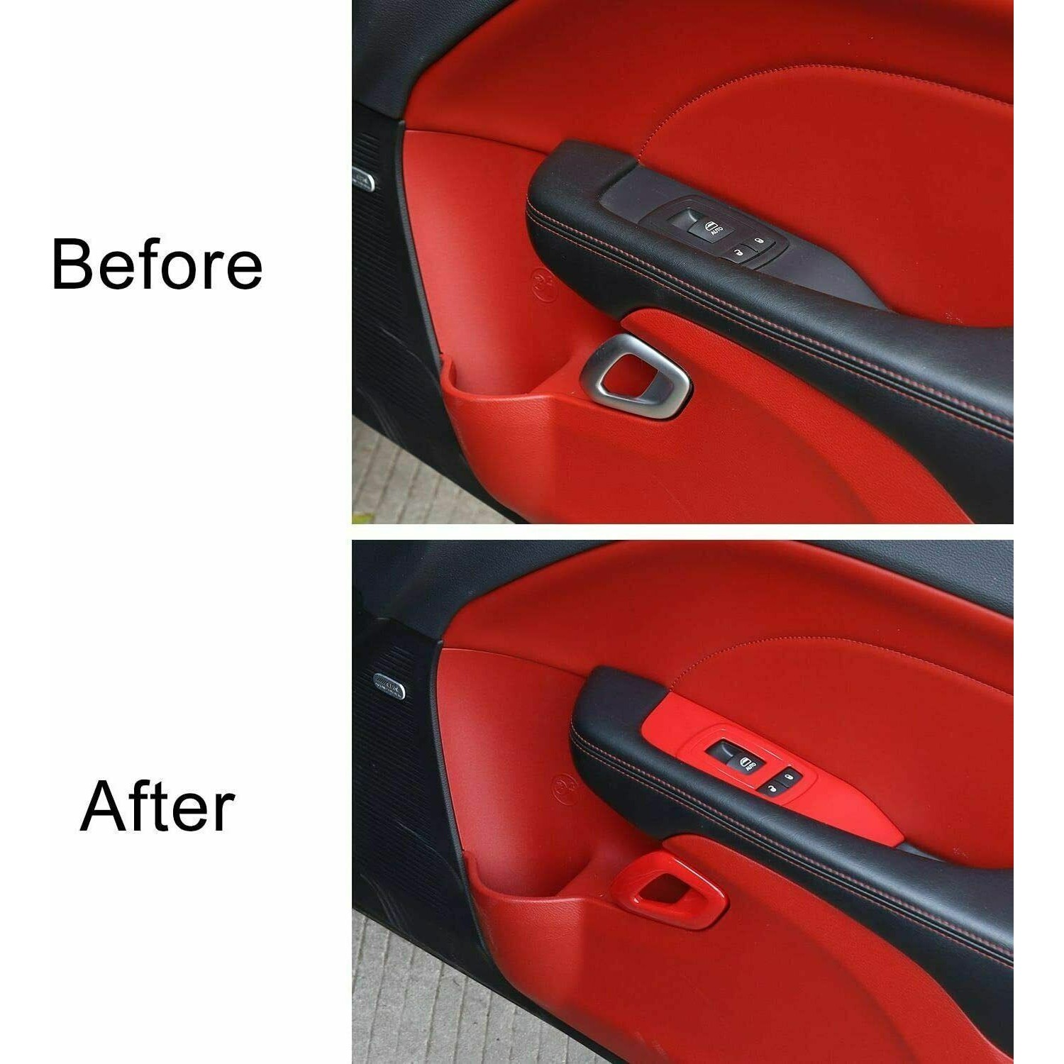 Door Handle & Window Lift Switch Panel Trim Red