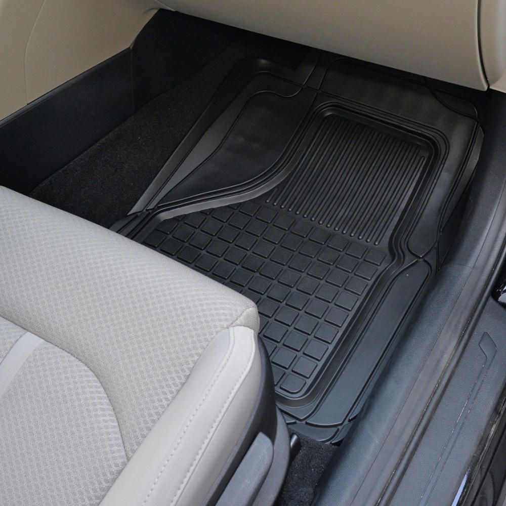 Car Rubber Floor Mats 2PC Front Set Semi For 2018 Murano S U/K Black FlexTough
