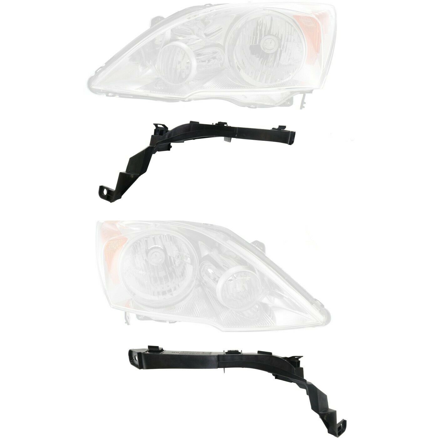 Headlight Bracket Set For Honda 2007-2011 CR-V Sport Utility Left & Right 2Pc