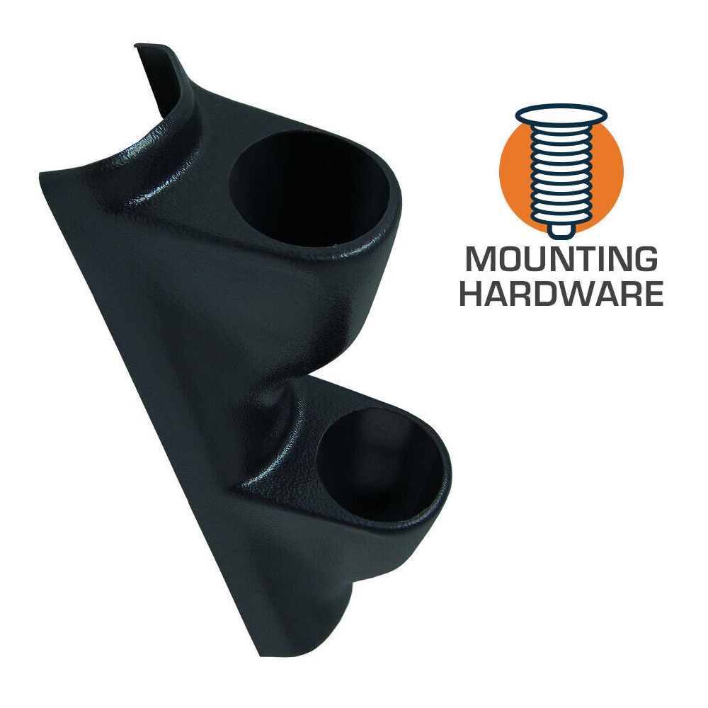 Black Dual Gauge 52mm Pillar For 00-07 Chevy Silverado/GMC Sierra