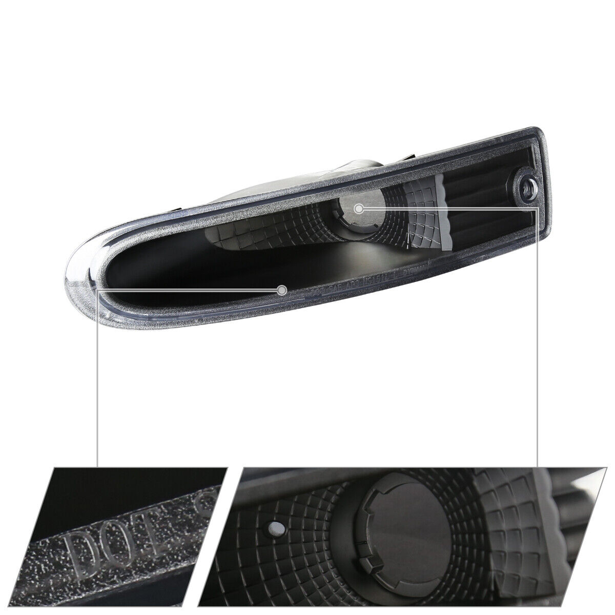 Black Bumper Lights Front Turn Signal Lamps