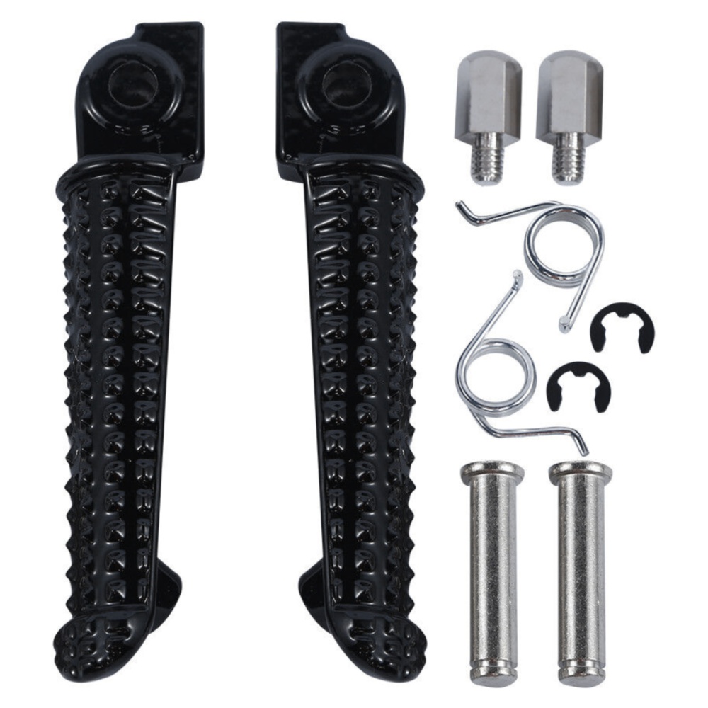 2 Sets Of - Long Black Front Footrests Foot Pegs For YZF R1 YZF R6 YZF R6S YZF R6 R6S