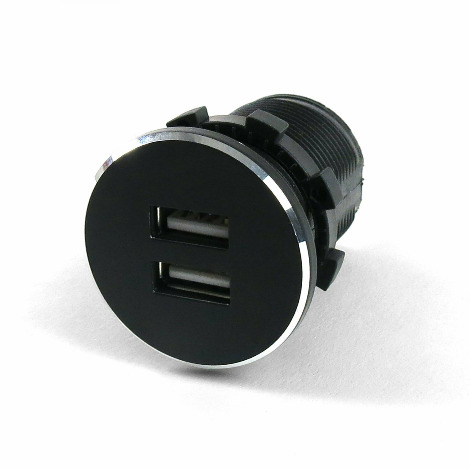 3 Sets Of - Black Dash Mount Dual Port USB Charger - Replaces Cigarette Lighter