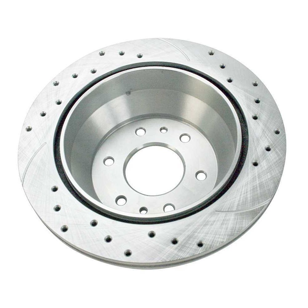 Rear Drilled Slotted Brake Rotors Silver 2 For Chevy Trailblazer GMC Envoy