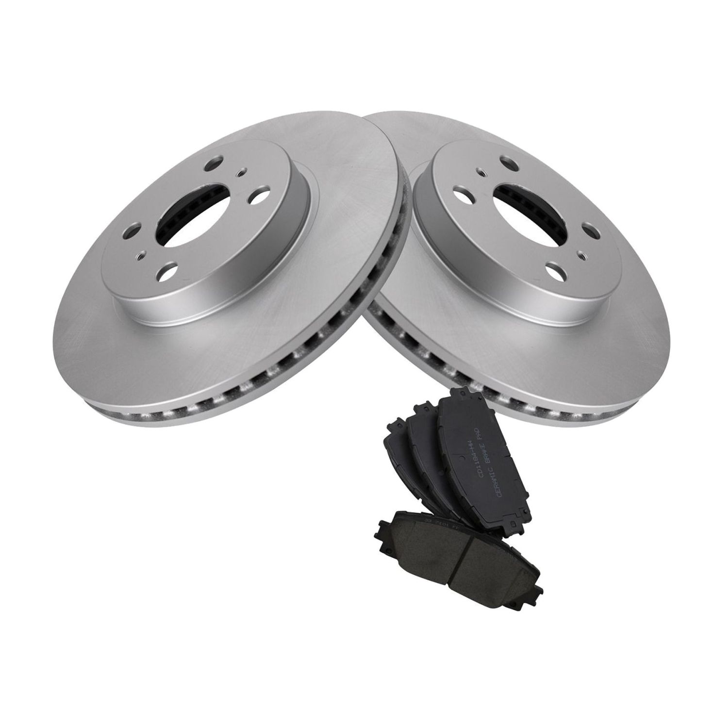 For 2012-2018 Prius C Four Front Premium Ceramic Brake Pad & Coated Rotor Kit