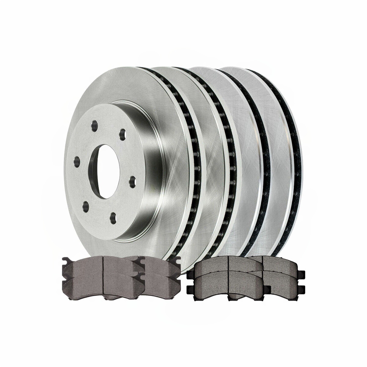 Front & Rear Brake Rotors & Ceramic Pads Kit For Cadillac Chevrolet GMC